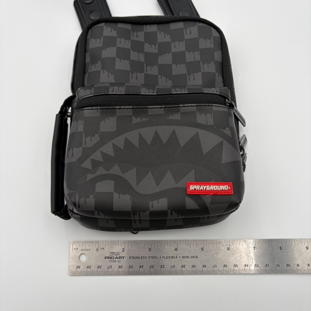Sprayground Limited Edition Checker Reflective Shark Sling Bag Hangover RARE! - Picture 2 of 9